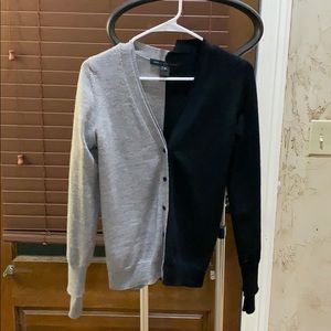 Double layer 100% wool cardigan
